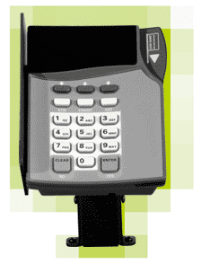 Credit card swipe pivot mount